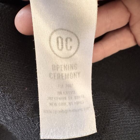 Opening Ceremony Knit Diamond Dress Black S Ruffle Sleeve Fit & Flare Classic - Picture 10 of 11